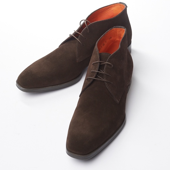 Santoni Other - 🆕️ NWT Santoni Dark Brown Suede Chukka Boot